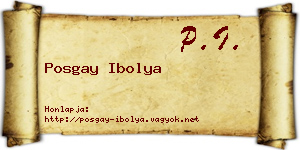 Posgay Ibolya névjegykártya